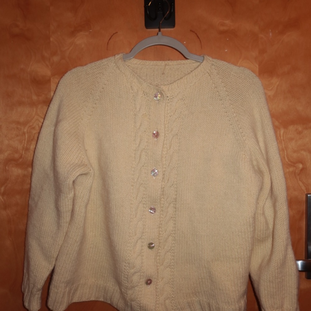 Cream Cable Knit Women's Sweater